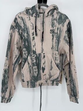 RC Outdoor Supply Brushstroke Print Hoodie in Beige and Gray